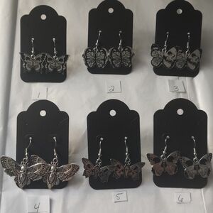 🆕 Handmade Butterfly Skull Earrings (2/$15)